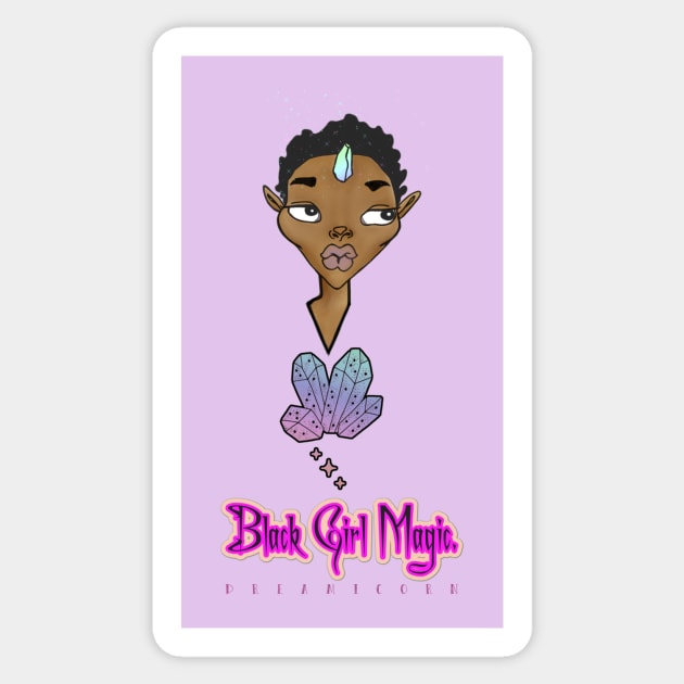 Black Girl Magic (Dreamicorn Edition) Sticker by BlissingsOnBlessings